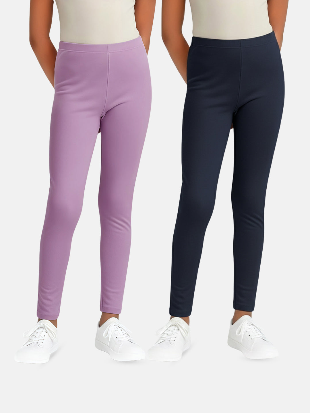 Girls Cotton Leggings - Pack of 2