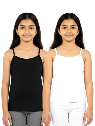 Girls Camisole with In-Built Bra - Pack of 2