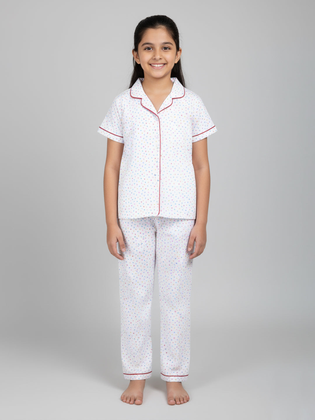 Girls Top & Pyjama Set - Tiny Hearts
