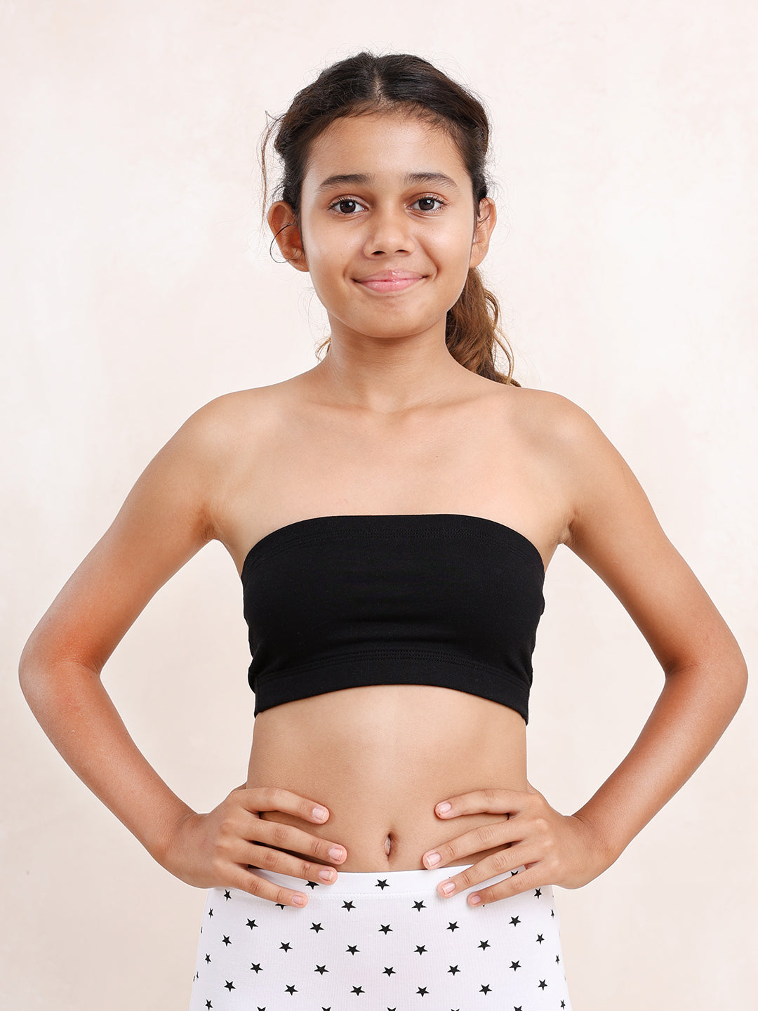 GIRLS TUBE BRA, BLACK