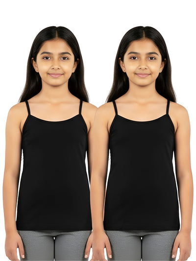 Girls Camisole with In-Built Bra - Pack of 2