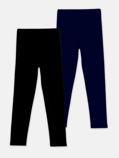 Girls Cotton Leggings - Pack of 2