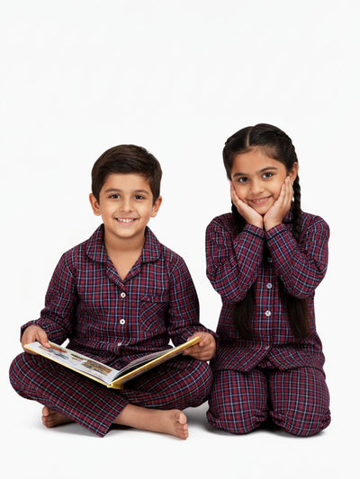 CLASSIC RED CHECKED - KIDS PJ SET
