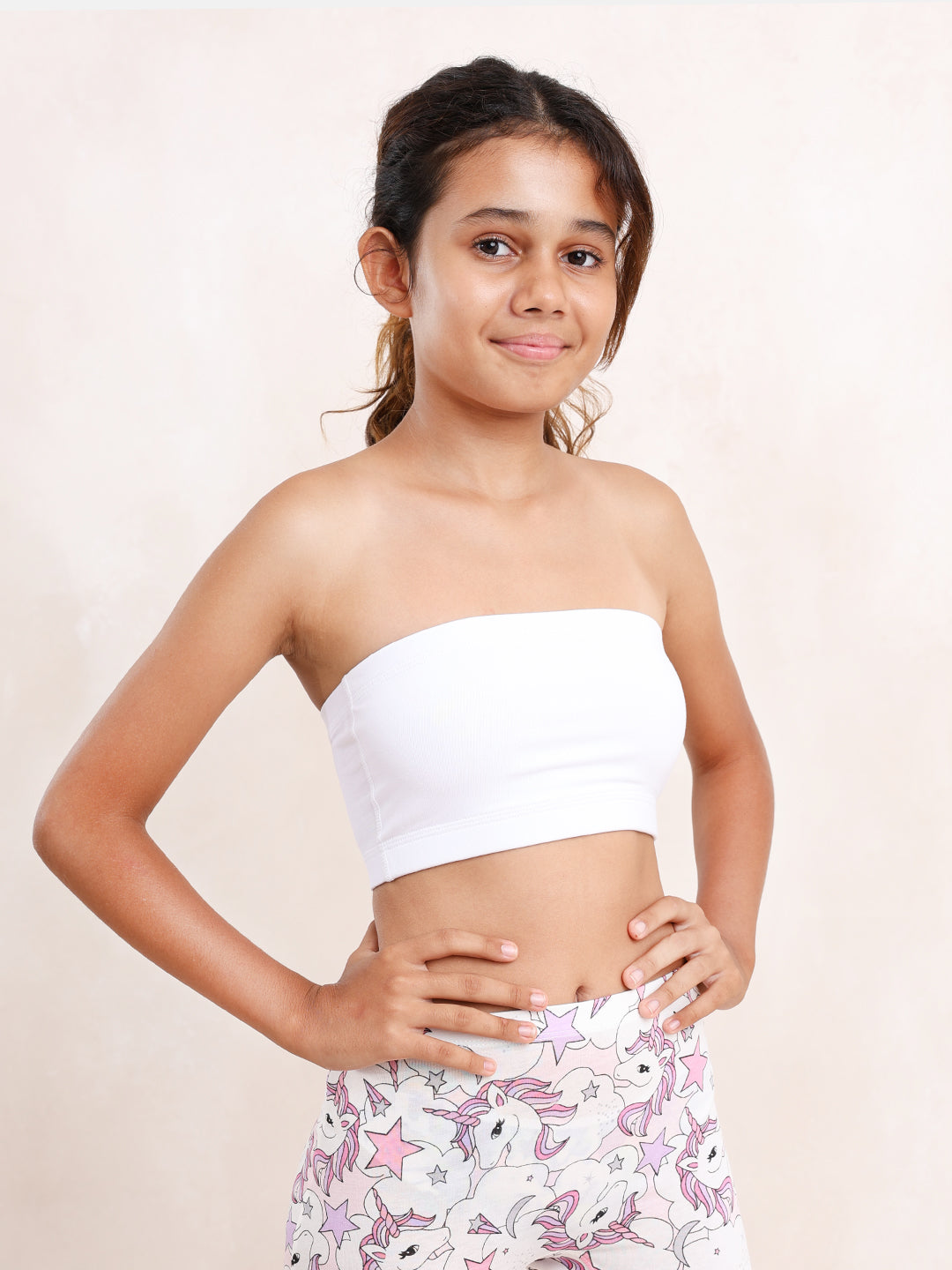 GIRLS TUBE BRA, WHITE