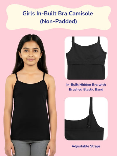 Girls Camisole with In-Built Bra