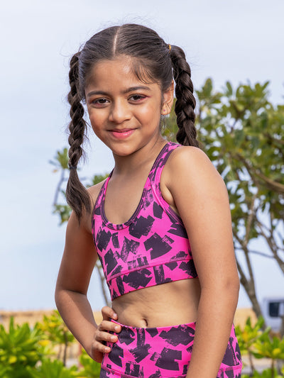 GIRLS SPORTS BRA - FAIRY FLOSS (PADDED & NON-PADDED OPTIONS)