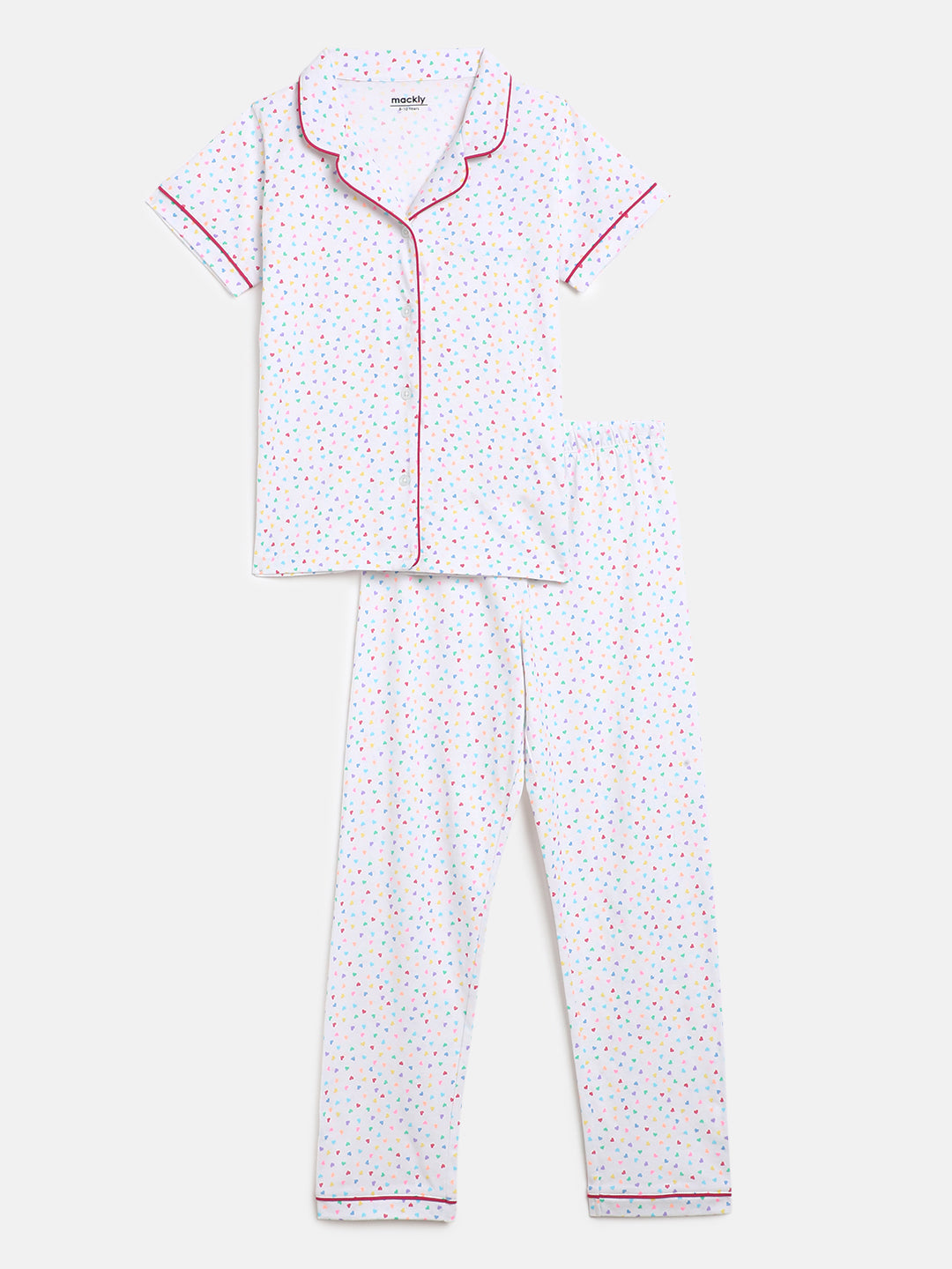 Girls Top & Pyjama Set - Tiny Hearts