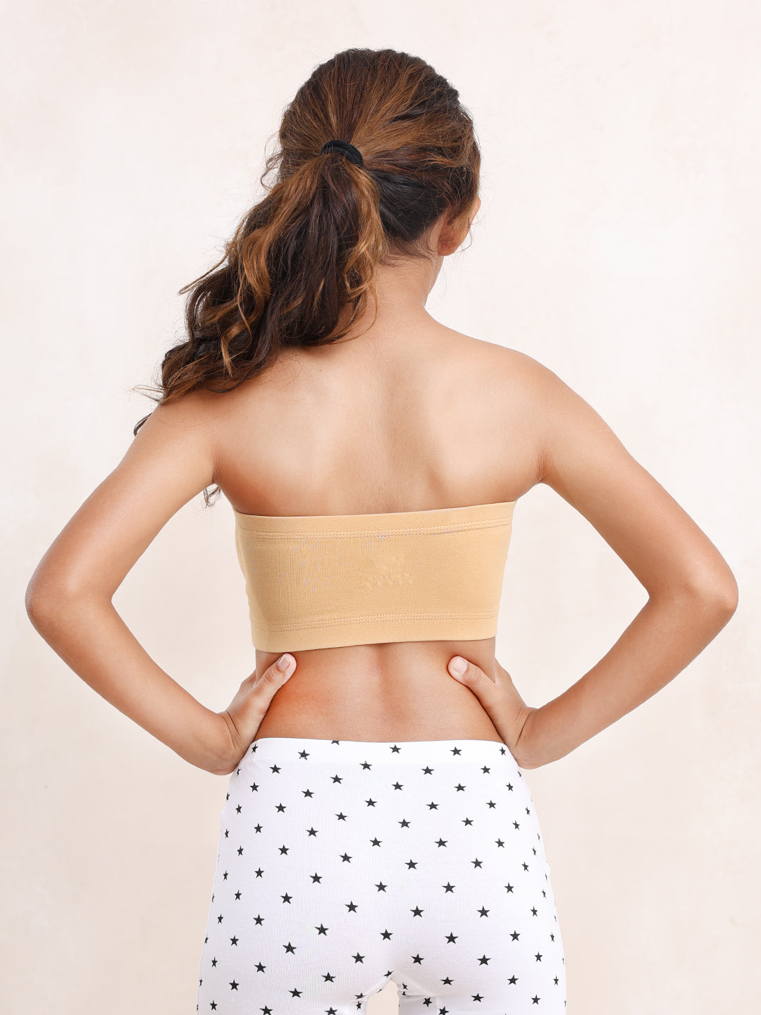 GIRLS TUBE BRA, BEIGE