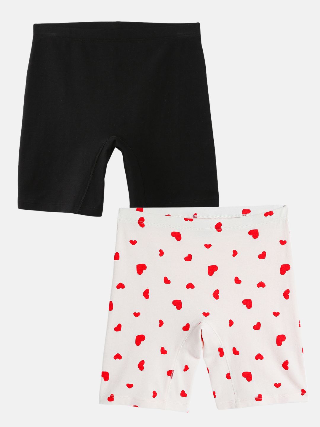 Girls Innershorts, Black/Heart Aop