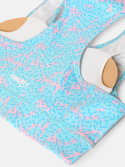 GIRLS SPORTS BRA - DONUT SPRINKLE (PADDED & NON-PADDED OPTIONS)