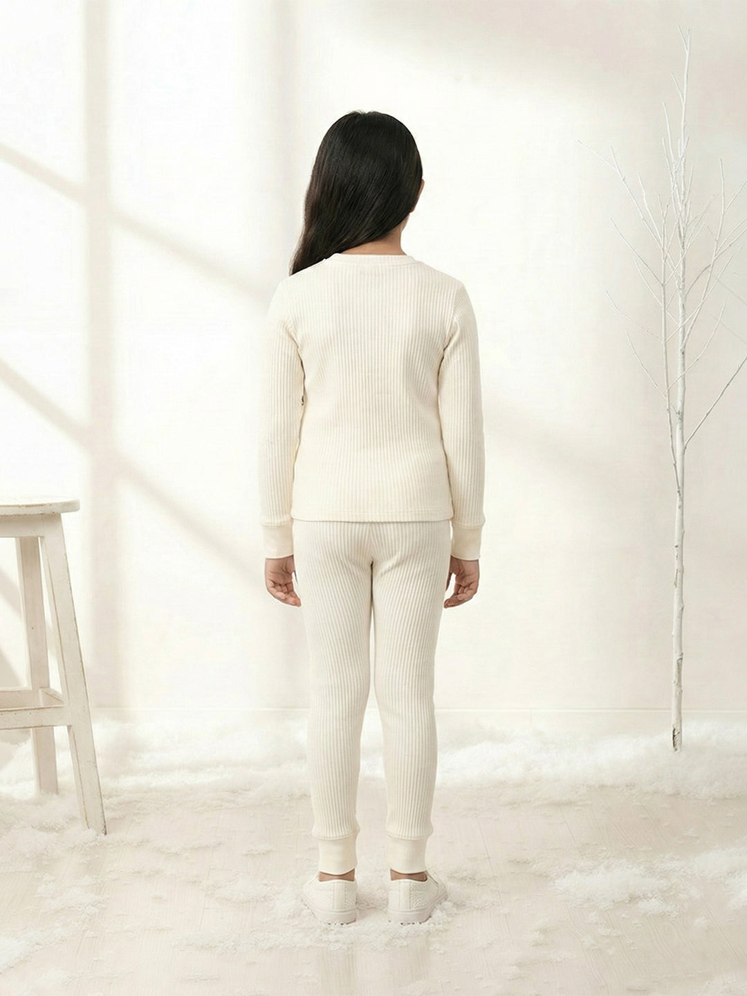 Kids Unisex HeatFlex Thermal Set - Off White