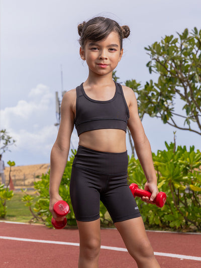 GIRLS SPORTS BRA - BLACK (PADDED & NON-PADDED OPTIONS)