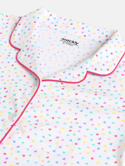 Girls Top & Pyjama Set - Tiny Hearts