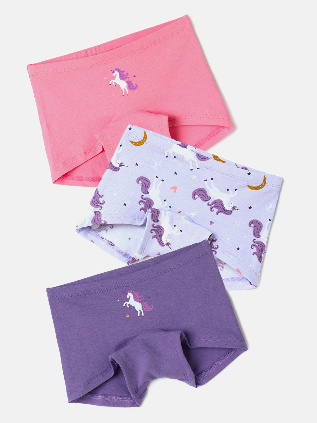 Mackly Girls Boxer - Pack of 3 | Unicorn Print