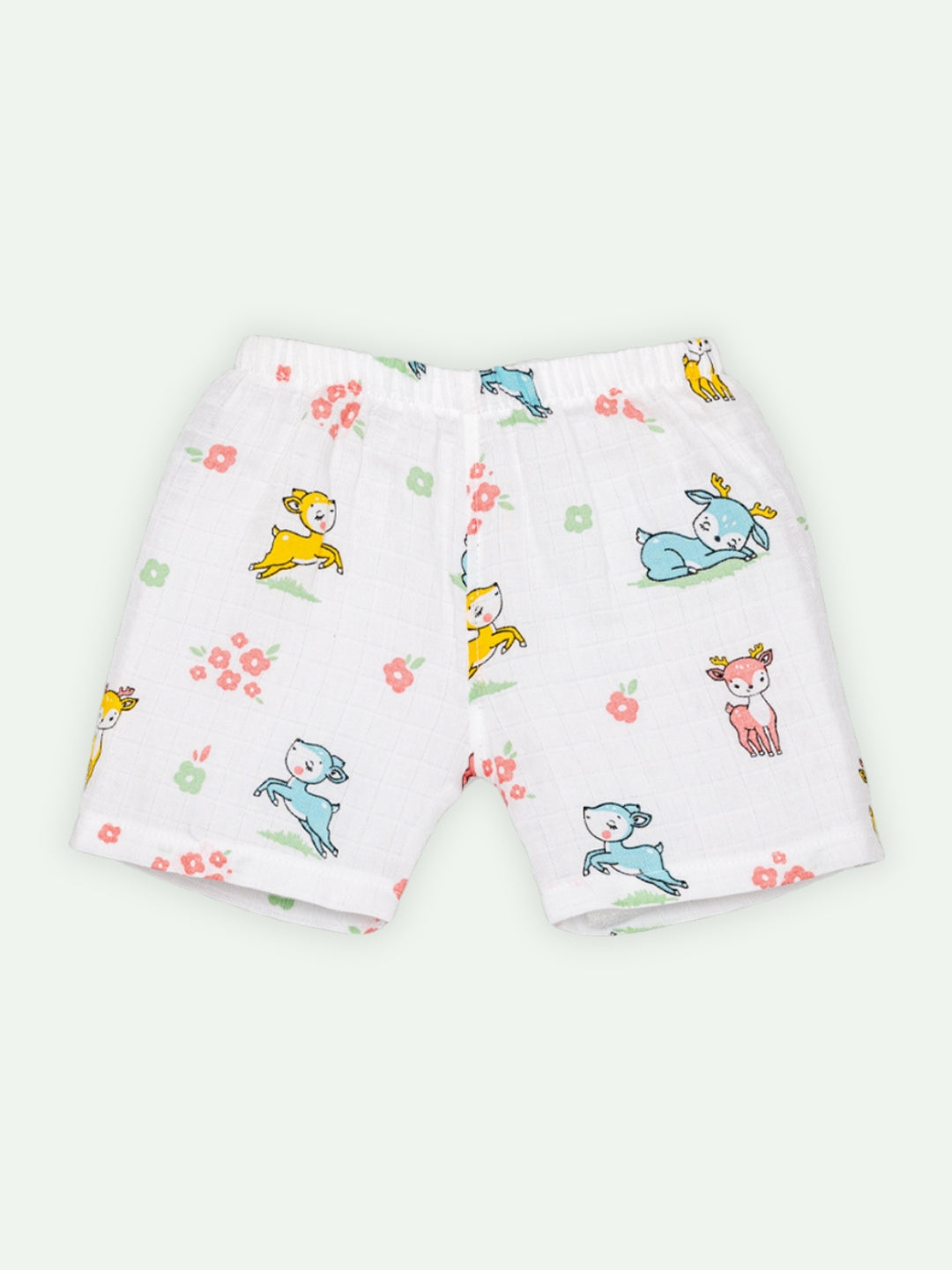 Babyclan Muslin Front Open Jabla Top & Shorts Set - Deer