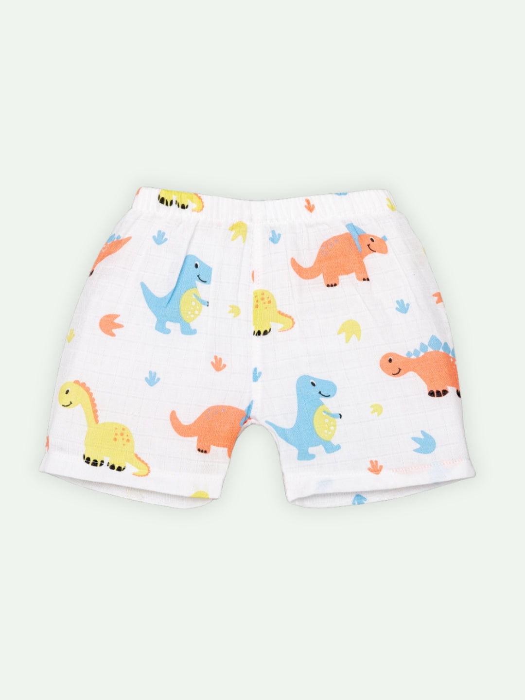 Babyclan Muslin Front Open Jabla Top & Shorts Set - Dino