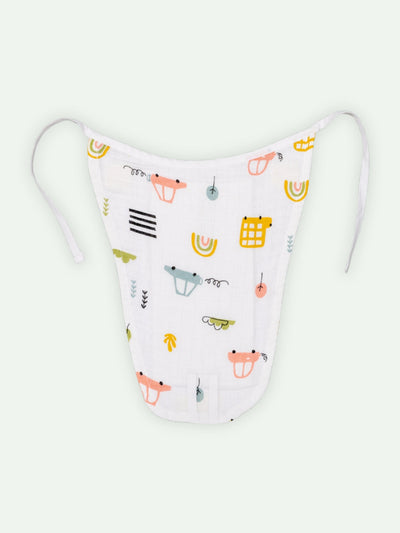 Babyclan Muslin Knotted Jabla Top & Nappy Set - Bus