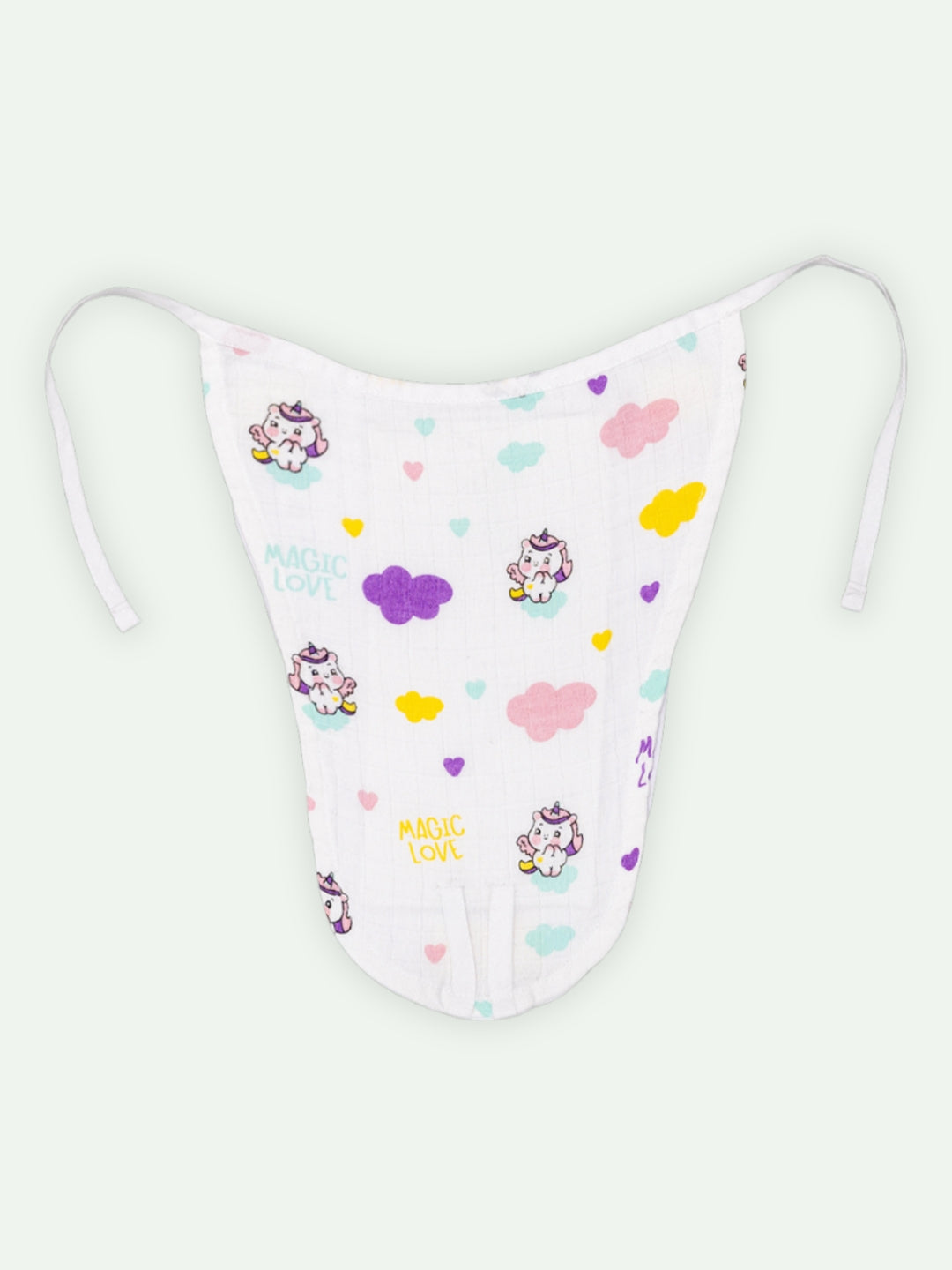 Babyclan Muslin Knotted Jabla Top & Nappy Set- Baby Unicorn