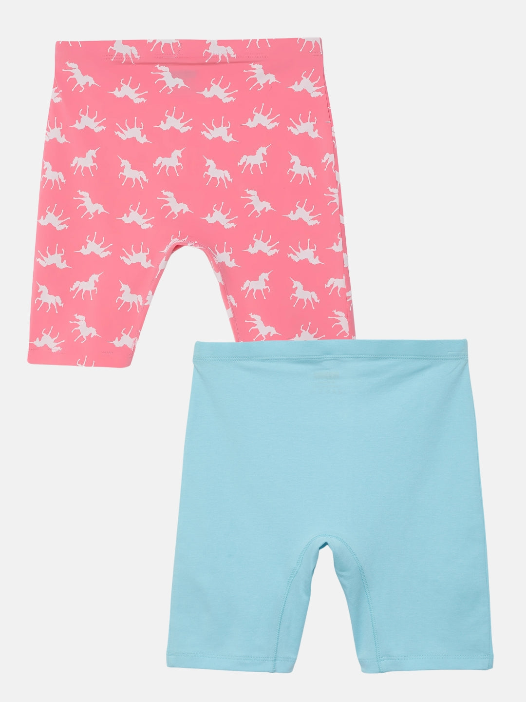 GIRLS INNERSHORTS, PINK AOP/AQUA BLUE