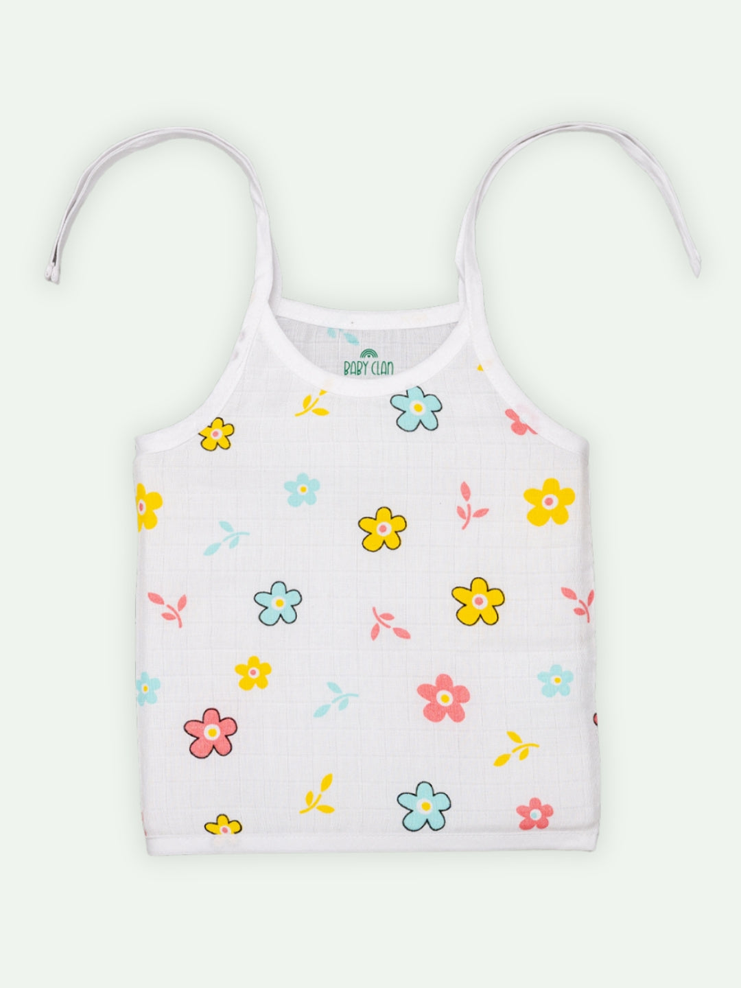 Babyclan Muslin Knotted Jabla Top & Nappy Set - Flower