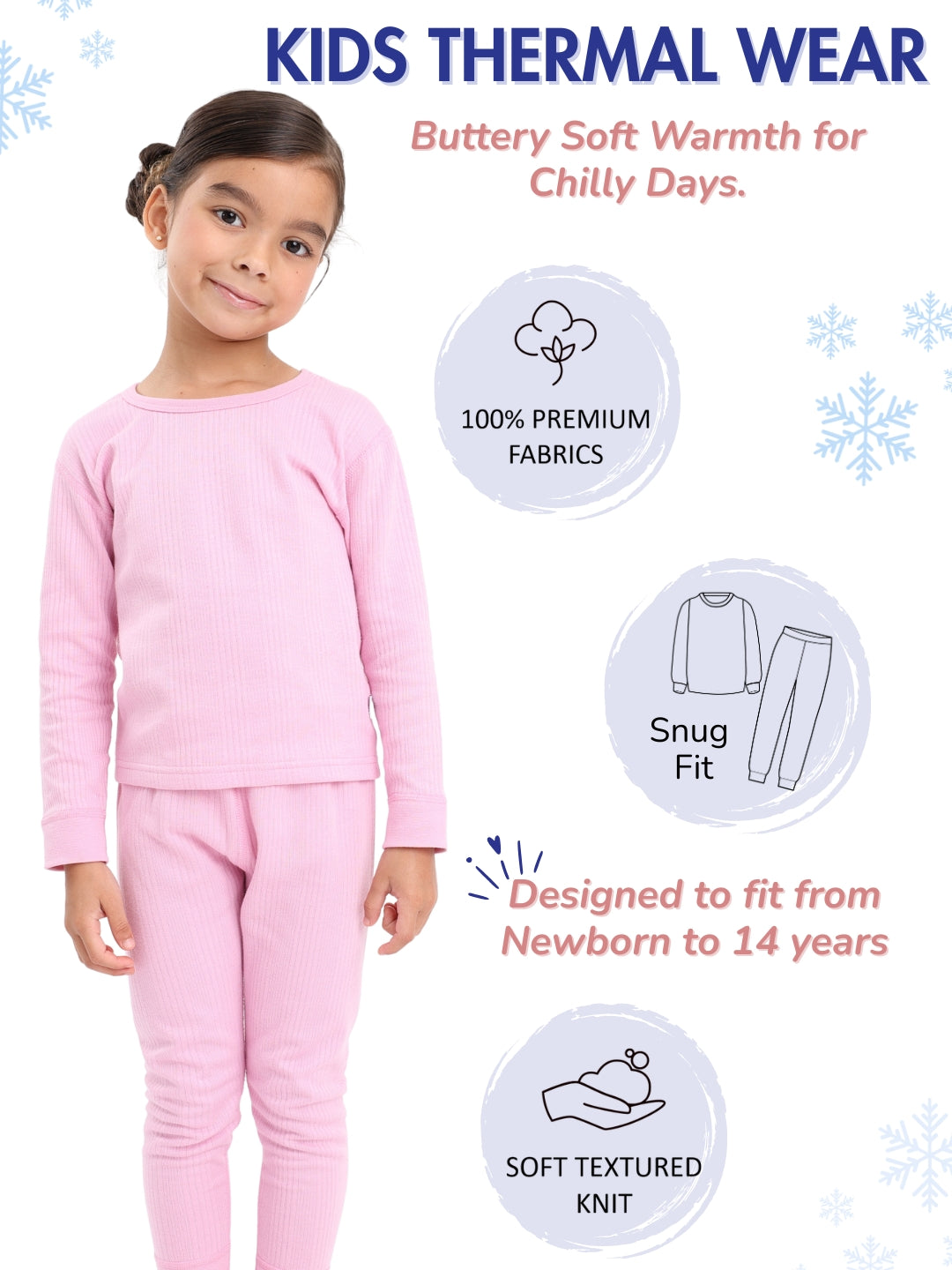 Kids Unisex Thermal Set - Pink