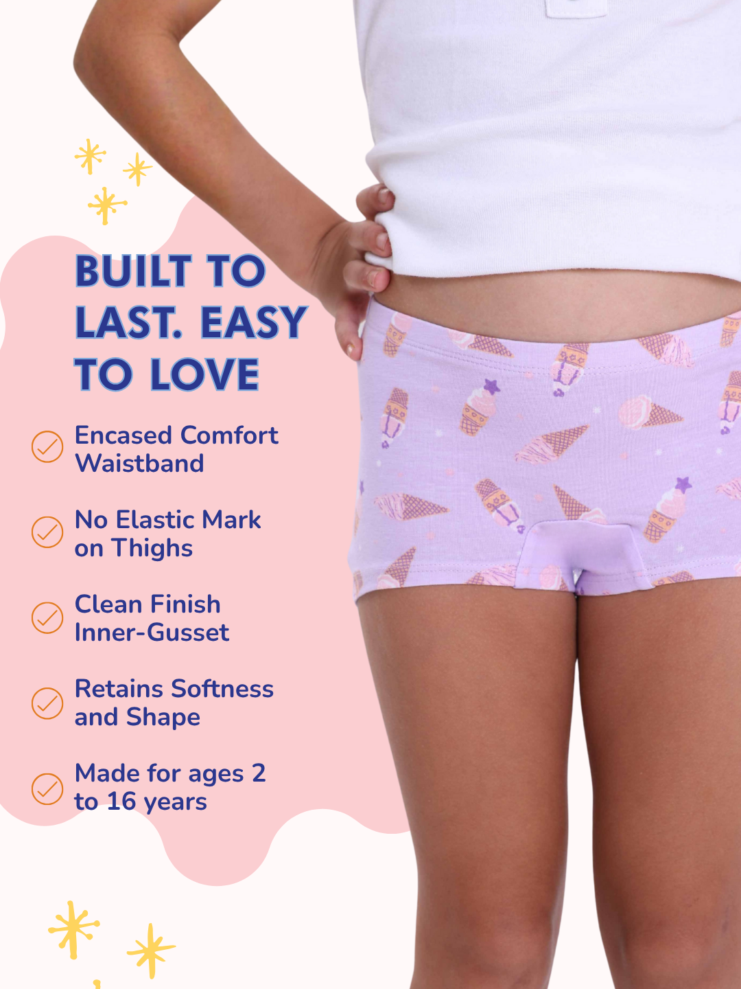 Mackly Girls Boxers - Pack of 3