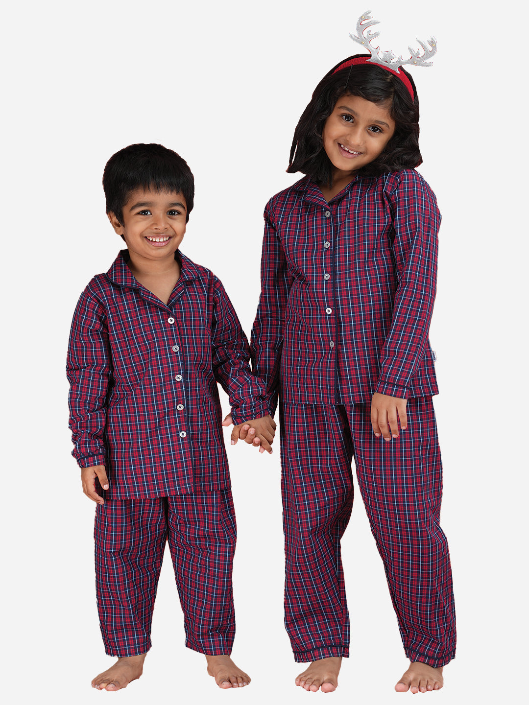 CLASSIC RED CHECKED - KIDS PJ SET