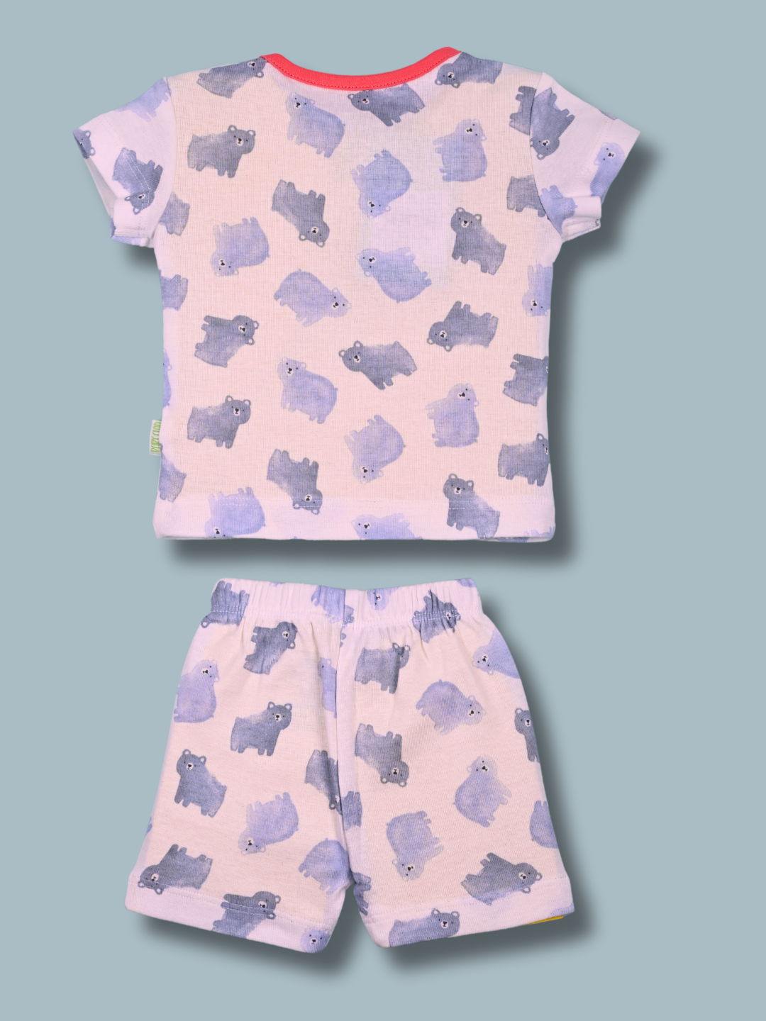 Newborn Baby Boys Cotton Top & Shorts Set - Snap Neck Printed - SNOW CLUB