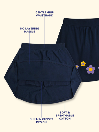 Girls Everyday Skirt | 3-in-1 Skirt with Built-in Shorts & Gusset