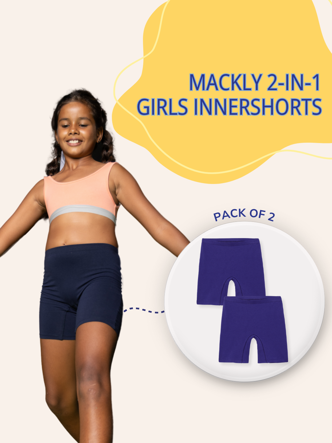 GIRLS INNERSHORTS, NAVY