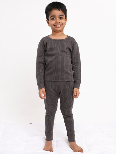 Kids Unisex Thermal Set - Charcoal Melange