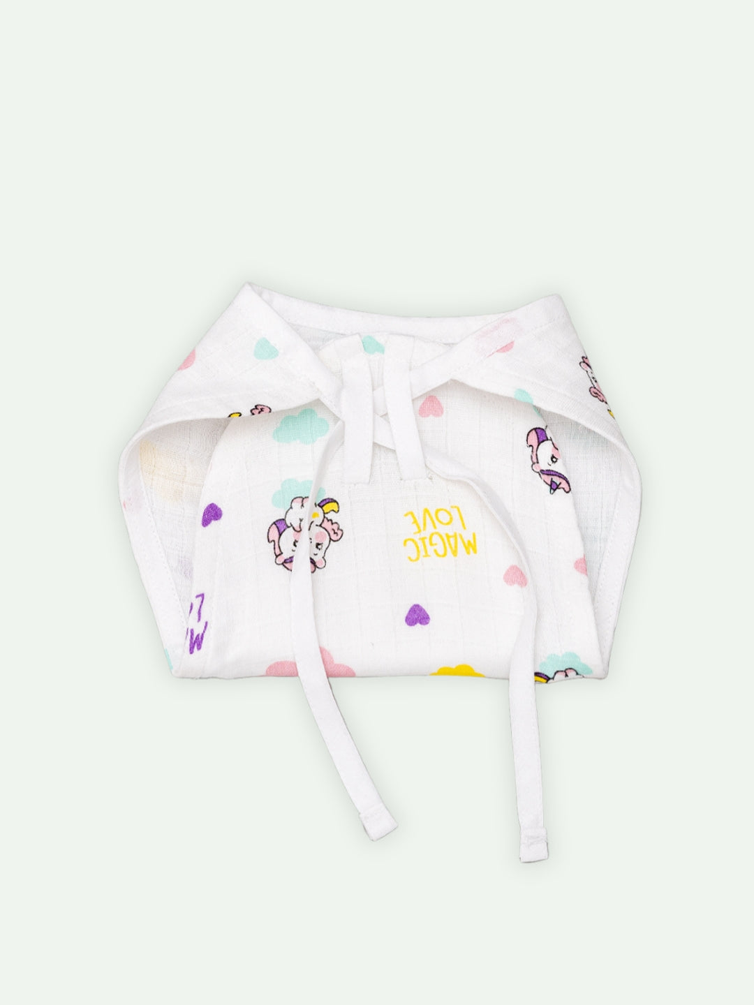 Babyclan Muslin Knotted Jabla Top & Nappy Set- Baby Unicorn