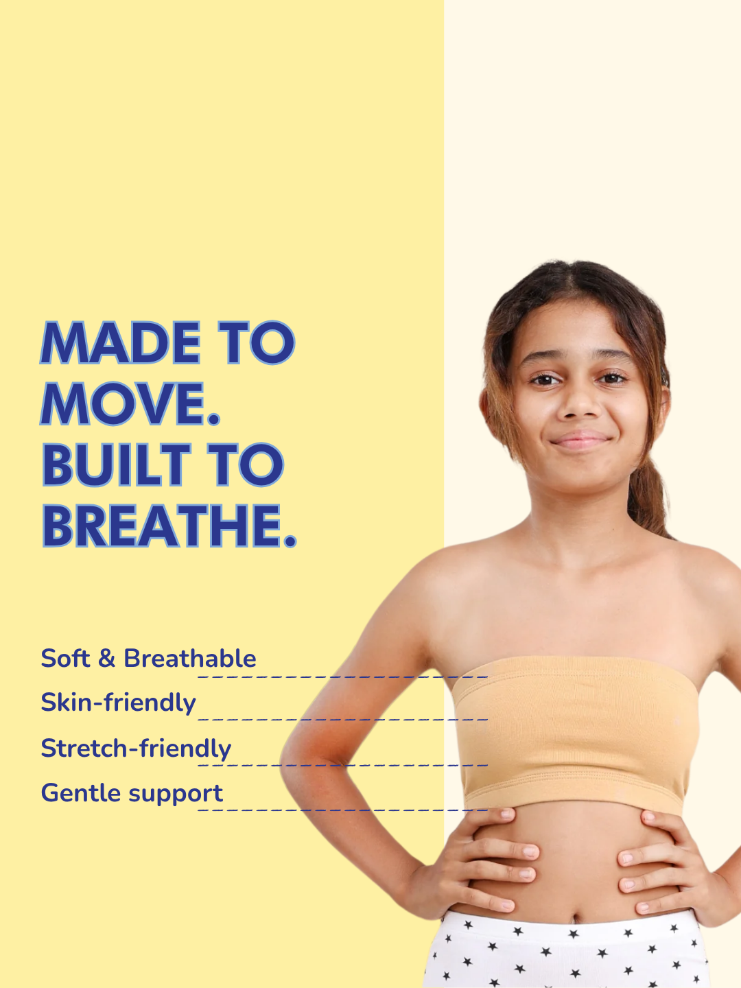 GIRLS TUBE BRA, BLACK