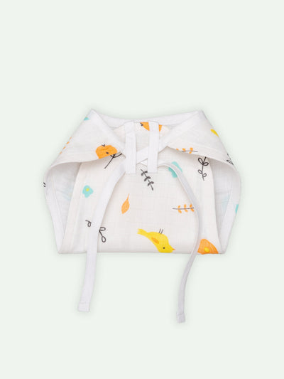 Babyclan Muslin Knotted Jabla Top & Nappy Set - Bird