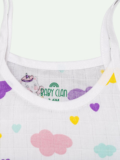 Babyclan Muslin Knotted Jabla Top - Printed (Pack of 5)