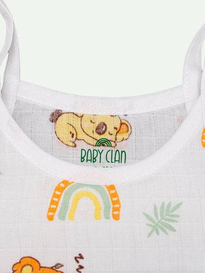 Babyclan Muslin Knotted Jabla Top - Printed (Pack of 5)