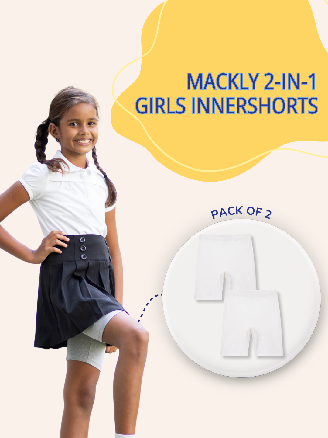 GIRLS INNERSHORTS, WHITE