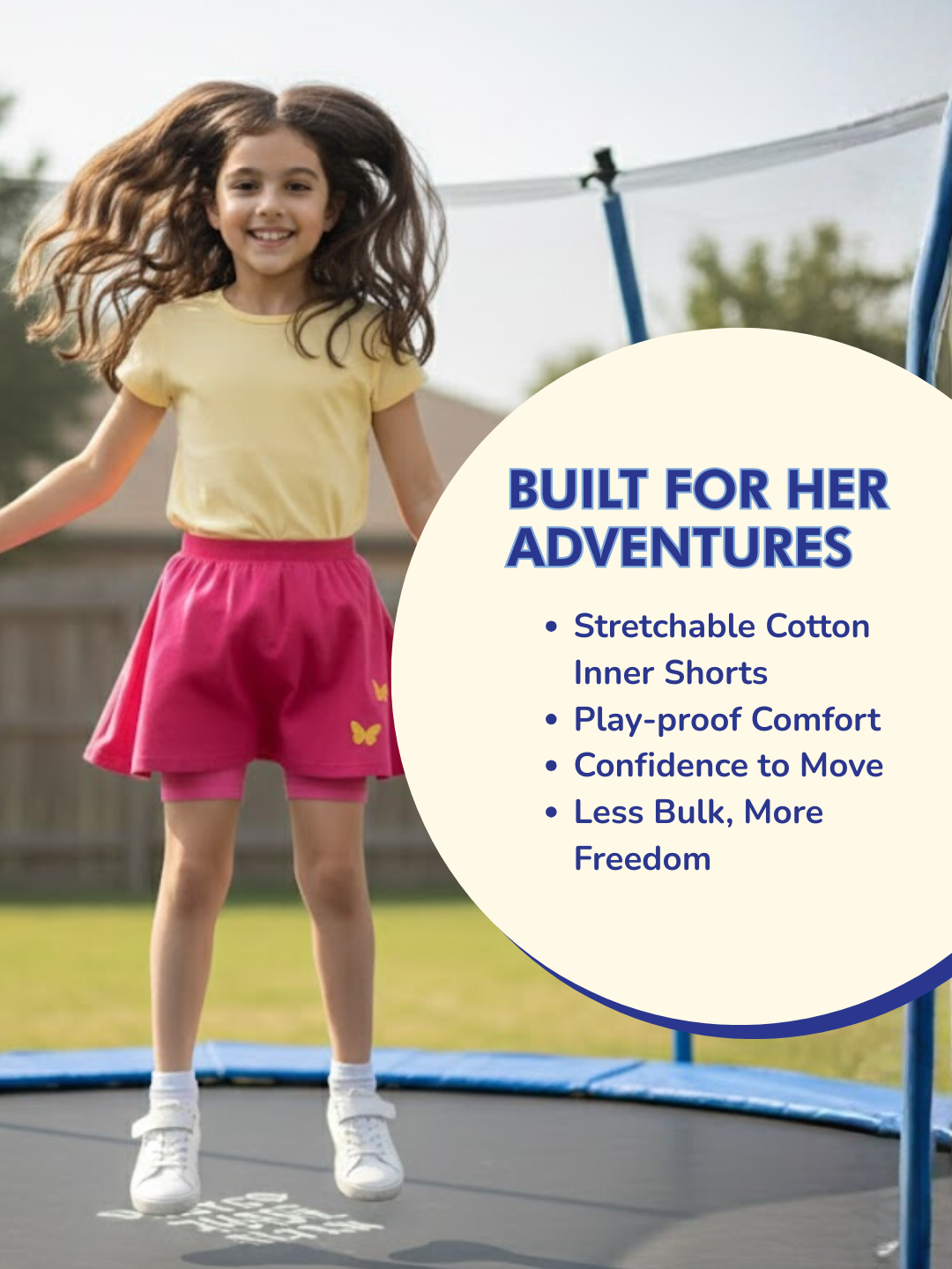 Girls Everyday Skirt | 3-in-1 Skirt with Built-in Shorts & Gusset