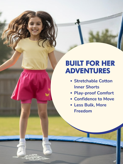 Girls Everyday Skirt | 3-in-1 Skirt with Built-in Shorts & Gusset