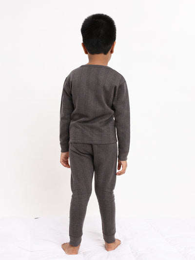 Kids Unisex Thermal Set - Charcoal Melange