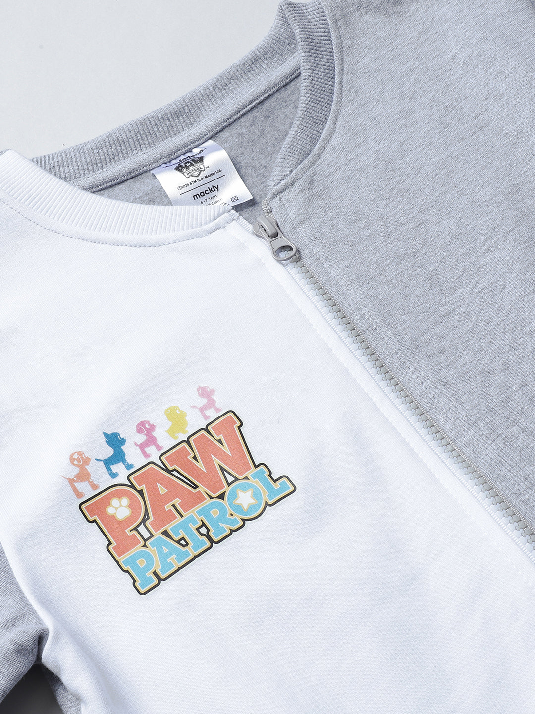 KIDS PAW PATROL PRINTED SWEATSHIRT, GREY MELLANGE