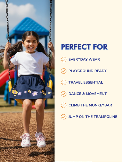 Girls Everyday Skirt | 3-in-1 Skirt with Built-in Shorts & Gusset