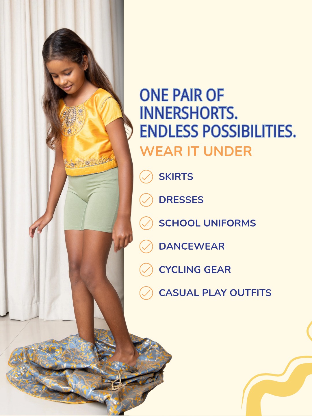 Girls Innershorts, Pack of 6