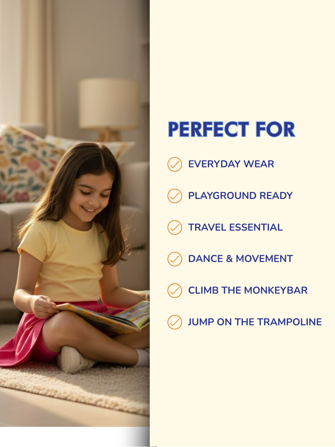 Girls Everyday Skirt | 3-in-1 Skirt with Built-in Shorts & Gusset