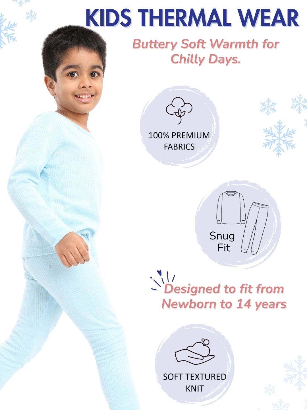 Kids Unisex Thermal Set - Sky Blue