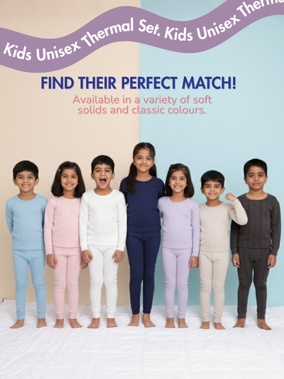 Kids Unisex Thermal Set - Charcoal Melange