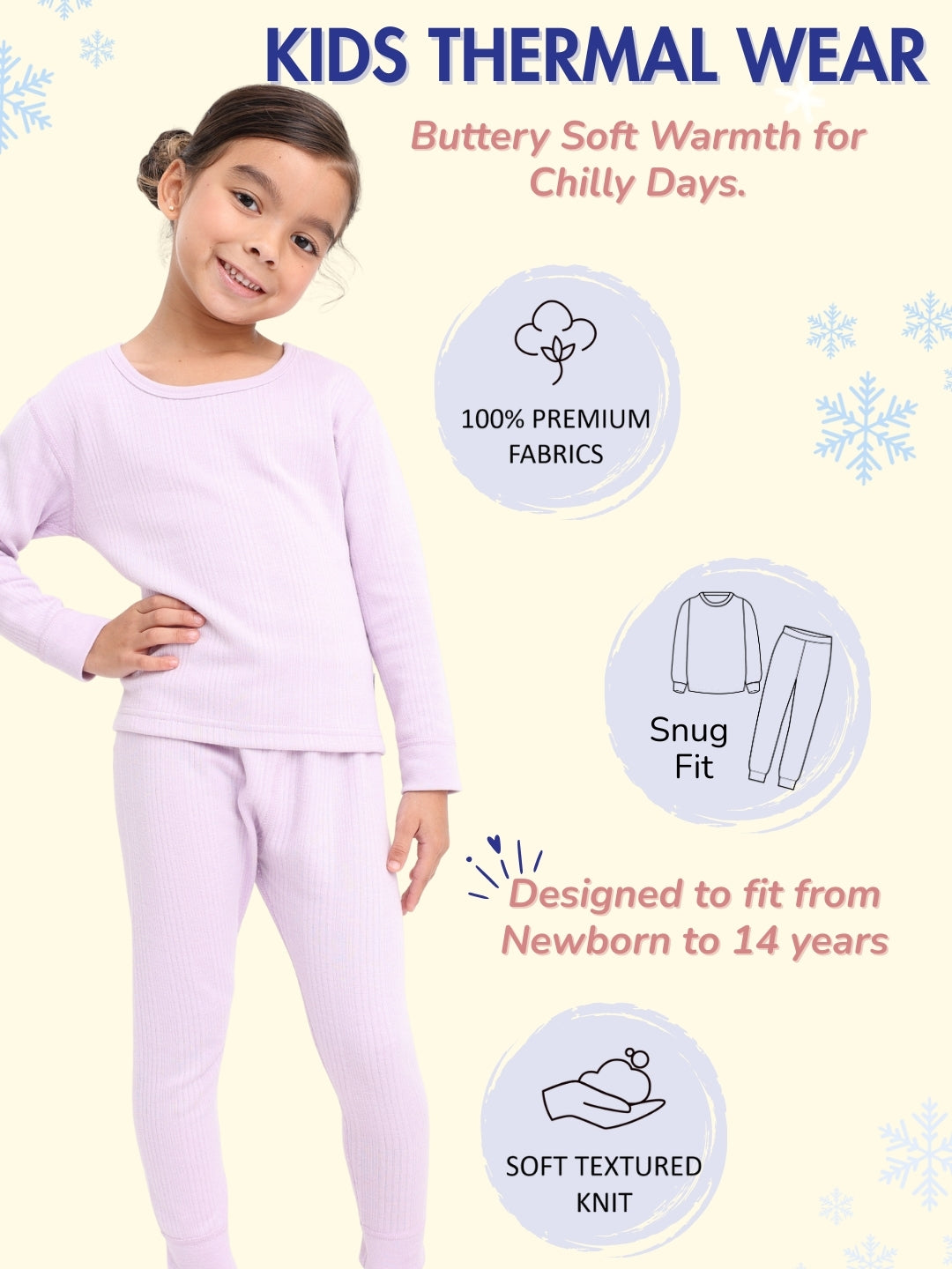 Kids Unisex Thermal Set - Purple
