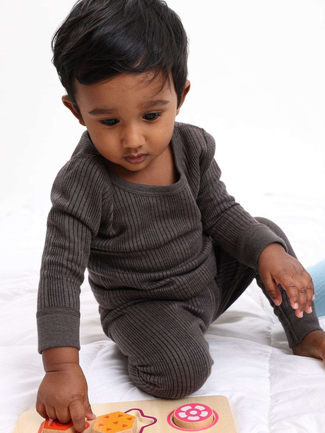 Kids Unisex Thermal Set - Charcoal Melange