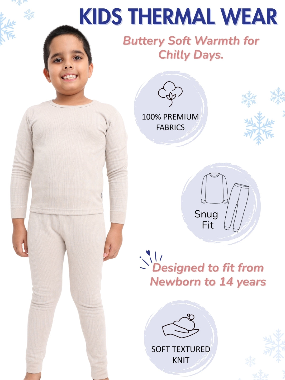 Kids Unisex Thermal Set - Grey