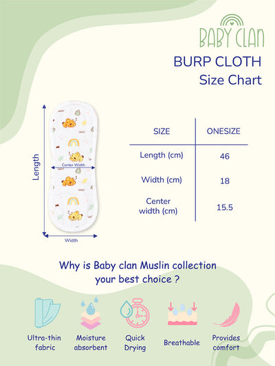 Babyclan Muslin Burp Cloth | Soft, Absorbent & Gentle on Baby Skin
